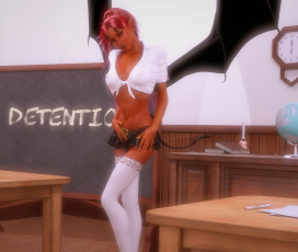 Картинка 3д+графика существа+ creatures демон фон взгляд девушка