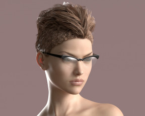 Картинка 3д+графика портрет+ portraits фон взгляд девушка