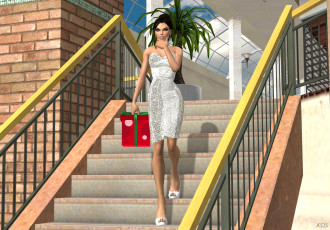 обоя 3д графика, люди , people, фон, взгляд, девушка