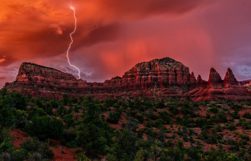 Картинка природа молния +гроза простор