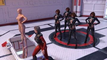 обоя 3д графика, фантазия , fantasy, фон, взгляд, девушки