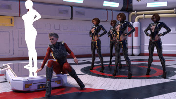 обоя 3д графика, фантазия , fantasy, взгляд, девушки, фон