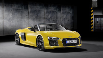 Картинка audi+r8+v10+spyder+2017 автомобили audi v10 r8 жёлтый 2017 spyder