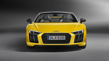 Картинка audi+r8+v10+spyder+2017 автомобили audi жёлтый 2017 spyder v10 r8