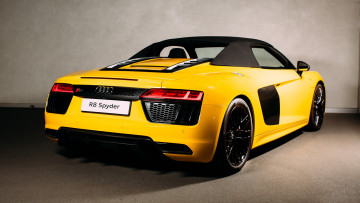 обоя audi r8 v10 spyder 2017, автомобили, audi, жёлтый, r8, v10, 2017, spyder