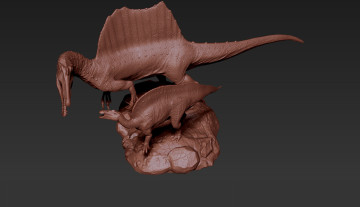 Картинка 3д+графика _science+fiction фон динозавр