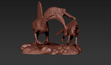 Картинка 3д+графика _science+fiction фон динозавр