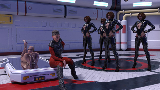 Обои картинки фото 3д графика, фантазия , fantasy, взгляд, девушки, фон