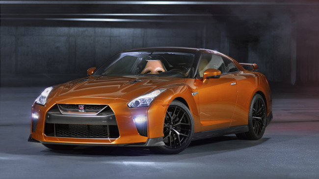 Обои картинки фото nissan gt-r 2017, автомобили, nissan, datsun, gt-r, оранжевый, 2017