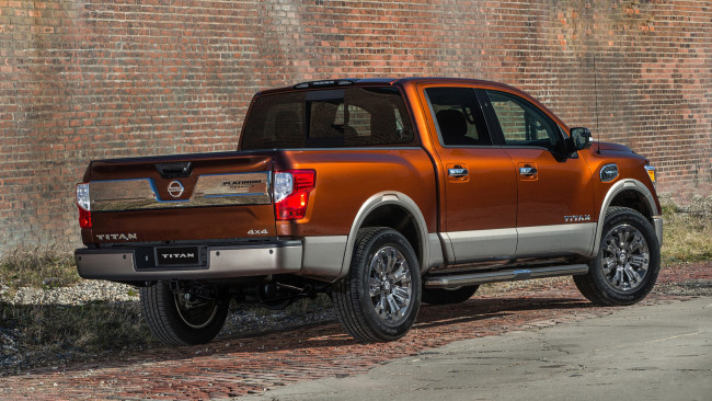 Обои картинки фото nissan titan crew cab 2017, автомобили, nissan, datsun, titan, crew, cab, 2017, оранжевый