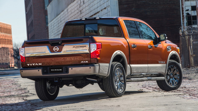 Обои картинки фото nissan titan crew cab 2017, автомобили, nissan, datsun, titan, crew, cab, 2017, оранжевый