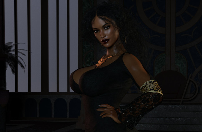 Обои картинки фото 3д графика, фантазия , fantasy, фон, взгляд, девушка