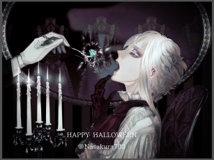 Картинка аниме магия +колдовство +halloween рука камень мальчик