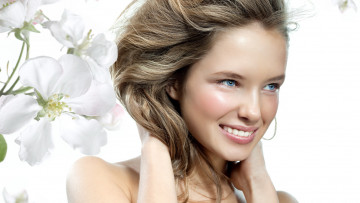 Картинка девушки -unsort+ лица +портреты цветы улыбка лицо блондинка