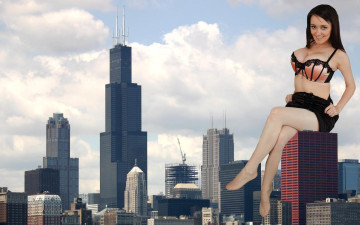 Картинка разное компьютерный+дизайн город фон взгляд девушка