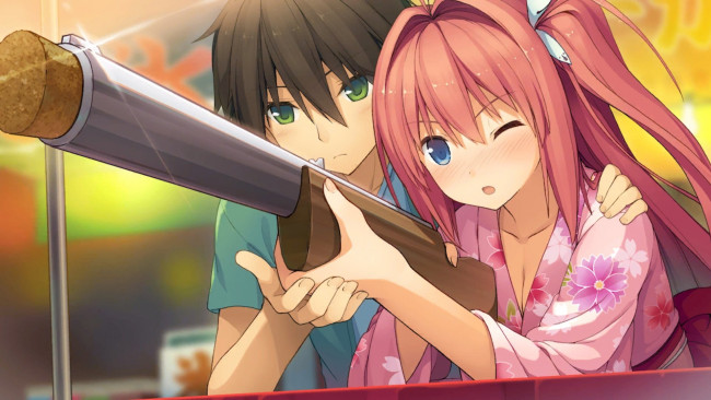 Обои картинки фото аниме, оружие,  техника,  технологии, aokana, four, rhythm, across, the, blue