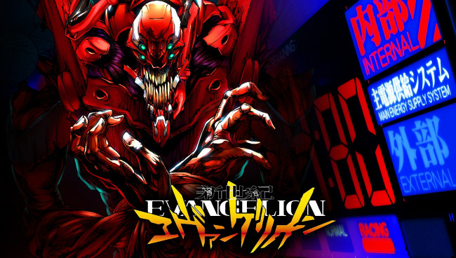 Обои картинки фото аниме, evangelion, монстр, робот, меха, eva