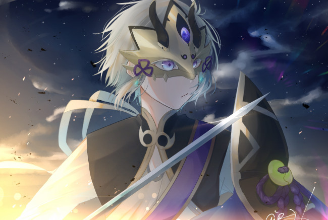 Обои картинки фото аниме, fate, stay night,  grand order,  apocrypha, маска