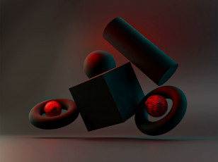 Картинка 3д+графика абстракция+ abstract геометрия фигуры парение