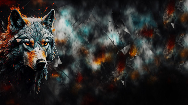 Обои картинки фото рисованное, животные,  волки, нейросети, графика, нейроарт, ai, art, нейронные, сети, рисунки, нейро, искусство