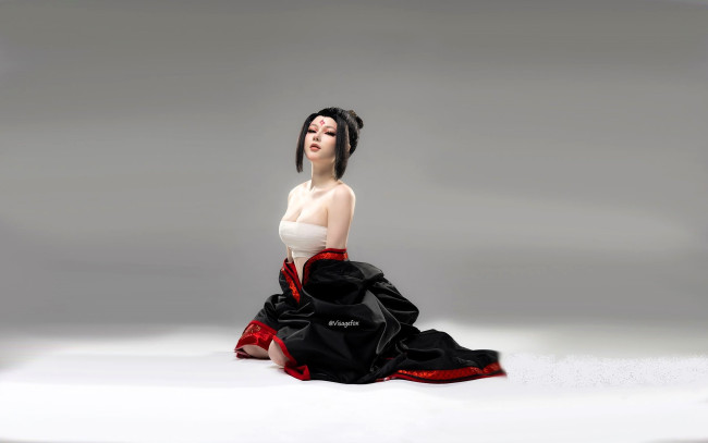 Обои картинки фото девушки, visagefox, образ, косплей, наряд, костюм, кимоно