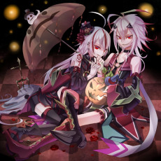 Картинка аниме halloween magic девушки тыква призрак зонтик демоны хелуин