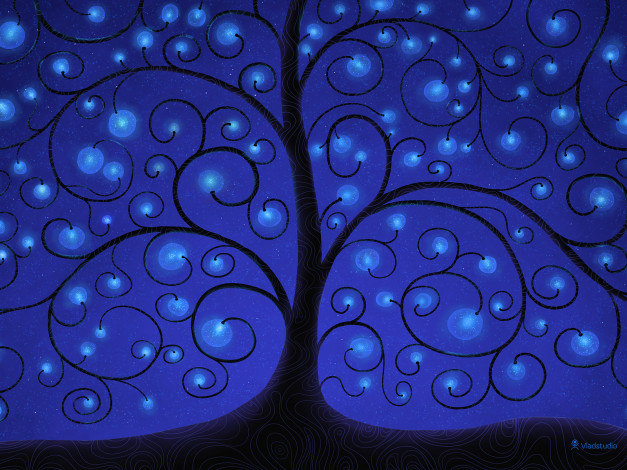 Обои картинки фото рисованные, vladstudio, дерево