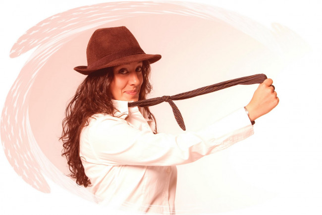 Обои картинки фото -Unsort Брюнетки Шатенки, девушки, unsort, брюнетки, шатенки, шляпа, галстук