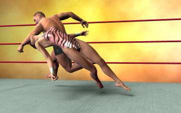Картинка 3д+графика people+ люди реслинг борьба