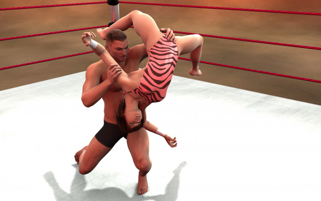 Обои картинки фото 3д графика, people , люди, борьба, реслинг
