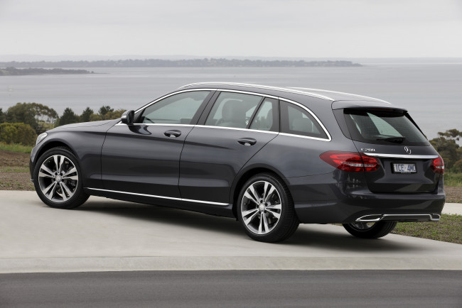 Обои картинки фото автомобили, mercedes-benz, темный, 2014г, s205, au-spec, estate, line, avantgarde, c, 200