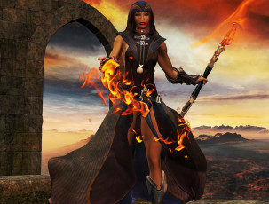 Картинка 3д+графика фантазия+ fantasy взгляд магия фон девушка