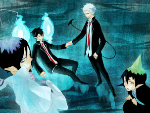 Картинка аниме ao+no+exorcist рин синий экзорцист арт фон демоны