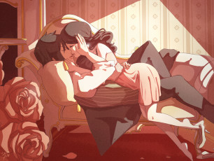 Картинка аниме kuroshitsuji себастьян девушка тёмный дворецкий