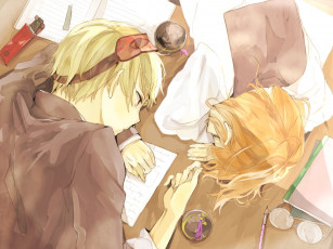 Картинка аниме gintama гинтама парень девушка арт