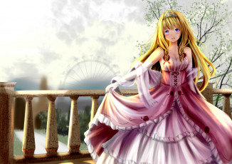 Картинка amagi+brilliant+park аниме платье фон девушка взгляд