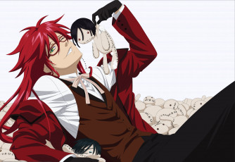 Картинка аниме kuroshitsuji тёмный дворецкий улыбка греель садклиф