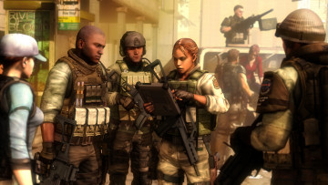 Картинка 3д+графика фантазия+ fantasy взгляд девушка солдаты фон