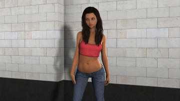 Картинка 3д+графика люди+ people фон взгляд девушка