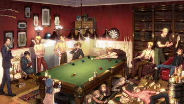 Картинка аниме hetalia +axis+powers страны парни собрание стол