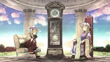 Картинка аниме touhou maribel han yakumo yukari арт девушки katabiratobari