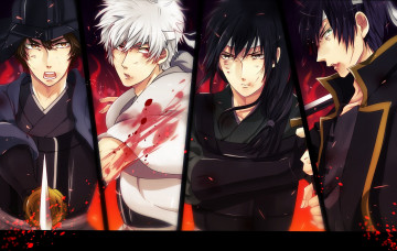 Картинка аниме gintama арт гинтама парни