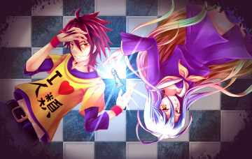 Картинка аниме no+game+no+life shiro no game life sora cililion арт мальчик девочка