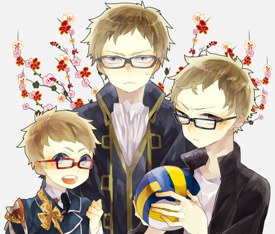 Обои картинки фото аниме, unknown,  другое, мальчики, арт, очки