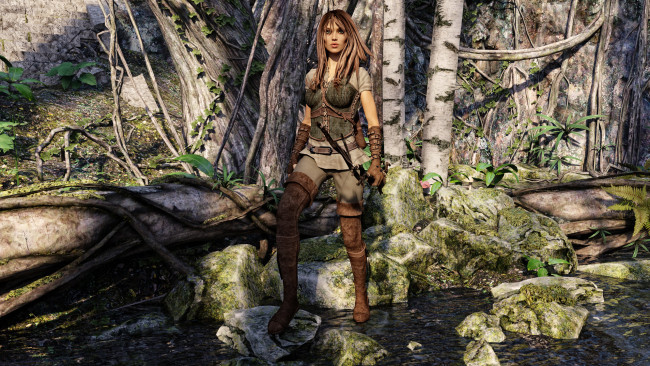 Обои картинки фото 3д графика, амазонки , amazon, фон, взгляд, девушка