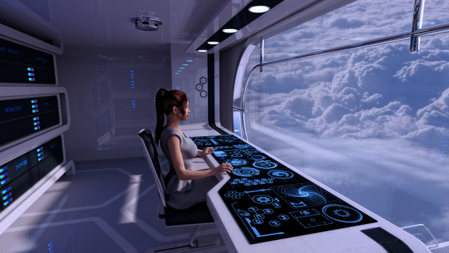 Обои картинки фото 3д графика, фантазия , fantasy, взгляд, девушка, фон