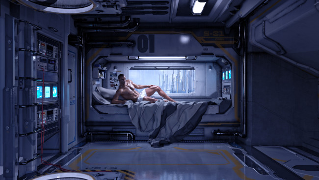 Обои картинки фото 3д графика, люди , people, взгляд, фон, мужчина