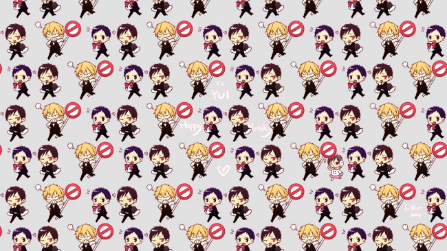 Обои картинки фото аниме, durarara, изая, орихара, малыши, шизуо, хейваджима