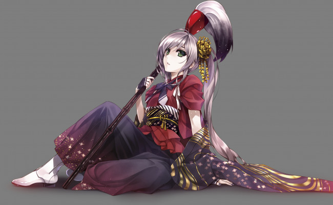 Обои картинки фото аниме, unknown,  другое, фон, взгляд, девушка