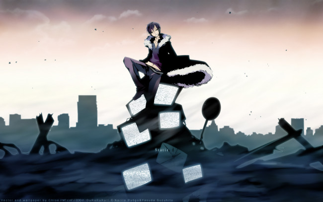 Обои картинки фото аниме, durarara, изая, орихара